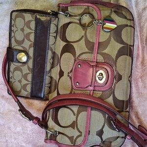 COACH WILLIS LEGACY 70th Anniversary Brown and Pink Women's Bag Set